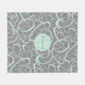 gepersonaliseerde mint grijze funky loops fleece deken (Voorkant (Horizontaal))