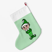 Gepersonaliseerde Mint Kerstmis Elf Stocking Grote Kerstsok (Achterkant (Hangend))