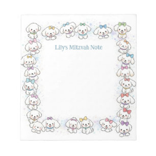 Gepersonaliseerde Mitswa Note Notitieblok Witte Pu