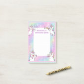 Gepersonaliseerde Mitswa Note Roze Eenhoorn Notiti (Op bureau)