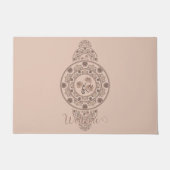 Gepersonaliseerde Mocha Rococo Lotus Siermandala Deurmat (Voorkant)