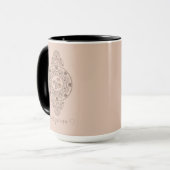 Gepersonaliseerde Mocha Rococo Lotus Siermandala Mok (Voorkant links)