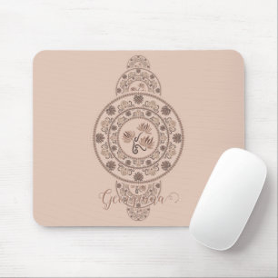 Gepersonaliseerde Mocha Rococo Lotus Siermandala Muismat