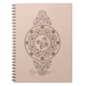 Gepersonaliseerde Mocha Rococo Lotus Siermandala Notitieboek (Voorkant)