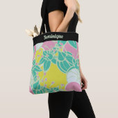 Gepersonaliseerde Modern Bud & Flower Pattern Canv Draagtas (Dichtbij)