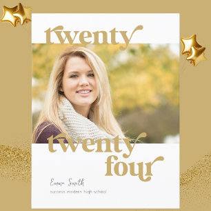 Gepersonaliseerde Modern Class van 2024 Foto Afstu Briefkaart