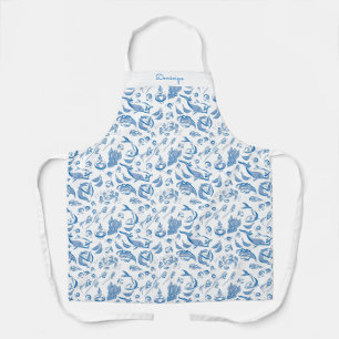 Gepersonaliseerde Modern Foodie Tekening Print Sch Schort