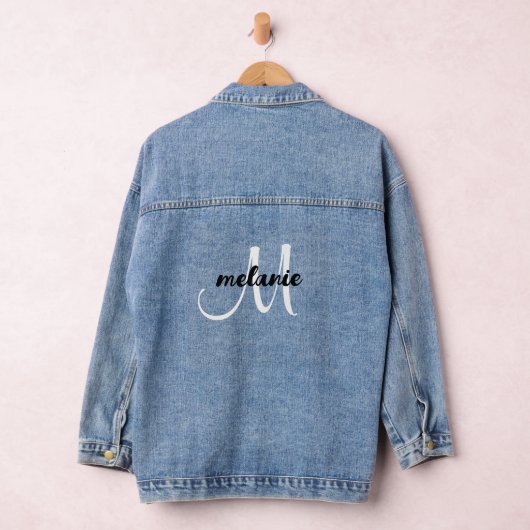 Gepersonaliseerde Modern Initiaal Monogram Naam Denim Jacket (Hangar)