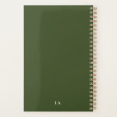 Gepersonaliseerde Modern Olive Green Maandelijks/W Planner (Achterkant)