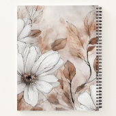 Gepersonaliseerde Modern Roos Gold Floral Journal Notitieboek (Achterkant)