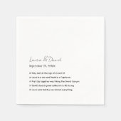 Gepersonaliseerde Modern Script Leuke Feiten Trouw Servet (Voorkant)