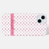 Gepersonaliseerde moderne aangepaste naam Roze Har Case-Mate iPhone Case (Achterkant (horizontaal))
