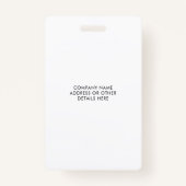 Gepersonaliseerde moderne aangepaste werknemer fot badge (Achterkant)