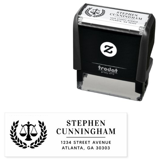 Gepersonaliseerde moderne advocaat advocaat zelfinktende stempel (In situ)