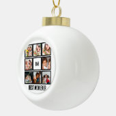 Gepersonaliseerde Moderne Beste Mam ooit 8 Foto Co Keramische Bal Ornament (Rechts)