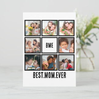 Gepersonaliseerde moderne beste moeder ooit 8 foto feestdagenkaart
