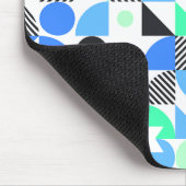 Gepersonaliseerde moderne blauwe munt geometrisch muismat (Hoek)