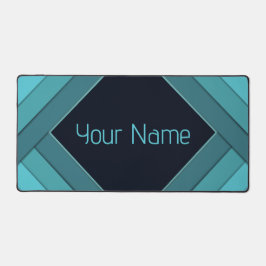 Gepersonaliseerde moderne Blauwgroen strakke geome Bureaumat