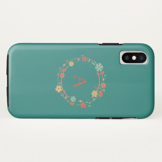 Gepersonaliseerde moderne bloemenkrans Case-Mate iPhone case (Achterkant (horizontaal))