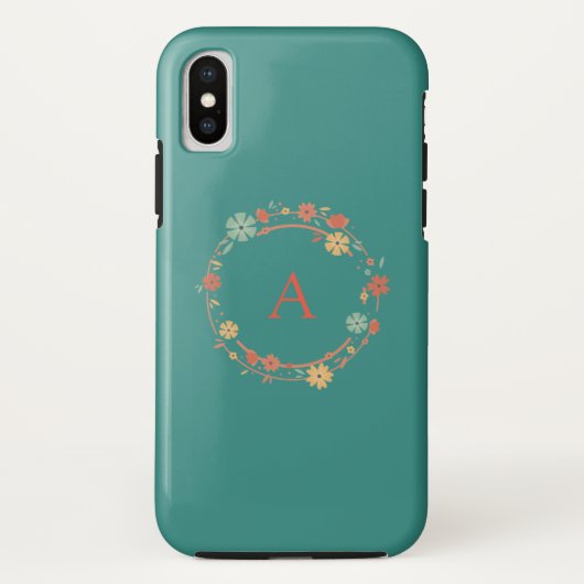 Gepersonaliseerde moderne bloemenkrans Case-Mate iPhone case (Achterkant)