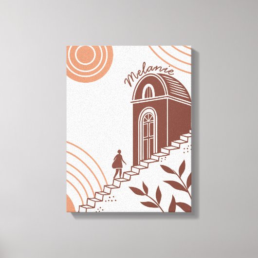 Gepersonaliseerde moderne Boho Botanical Minimalis Canvas Afdruk (Voorkant)