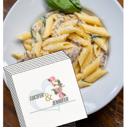 Gepersonaliseerde moderne bruiloft servetten