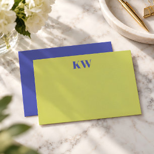 Gepersonaliseerde moderne Chartreuse-monograminiti Bedankkaart