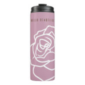 Gepersonaliseerde moderne chique roze roos thermosbeker (Voorkant)