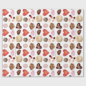 Gepersonaliseerde moderne chocolade Snoep hart Cadeaupapier (Vlak)