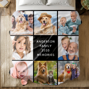Gepersonaliseerde Moderne Eenvoudige 11 Fotocollag Fleece Deken