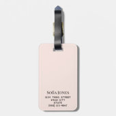 Gepersonaliseerde Moderne Elegante Roze Monogram P Bagagelabel (Achterkant verticaal)