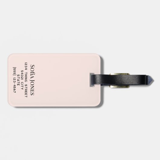 Gepersonaliseerde Moderne Elegante Roze Monogram P Bagagelabel (Achterkant horizontaal)