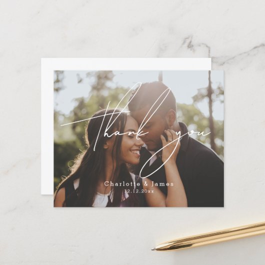 Gepersonaliseerde moderne en stijlvolle foto dank (Voorkant / Achterkant in situ)