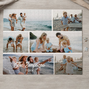 Gepersonaliseerde moderne familiefotogallerie coll legpuzzel