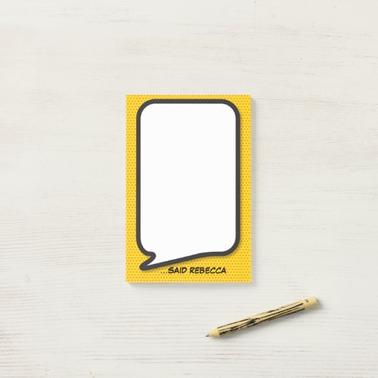 Gepersonaliseerde moderne grappige spraakballon post-it® notes (Op bureau)