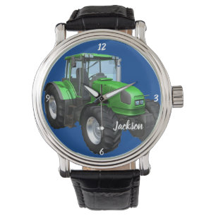 Gepersonaliseerde moderne groene Boerderijen trekk Horloge