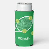 Gepersonaliseerde moderne groene tennis racket bal (Seltzer Achterkant)