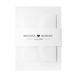 Gepersonaliseerde moderne hart zwart & wit bruilof uitnodigingen wikkel