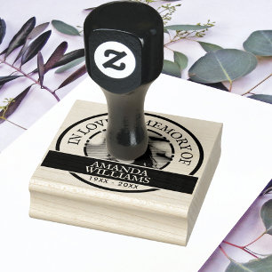 Gepersonaliseerde moderne herdenkingsfoto, naam, t 	rubberstempel