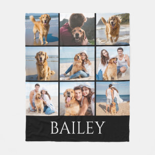 Gepersonaliseerde moderne hondenfotocollage fleece deken