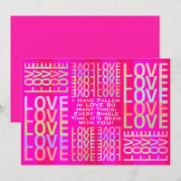 Gepersonaliseerde moderne kleurrijke "LOVE" typogr