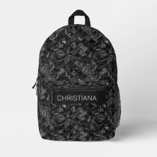 Gepersonaliseerde moderne luxe zwart glitter patro bedrukte rugzak