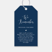 Gepersonaliseerde moderne, marineblauw, begrafenis cadeaulabel (Voorkant)