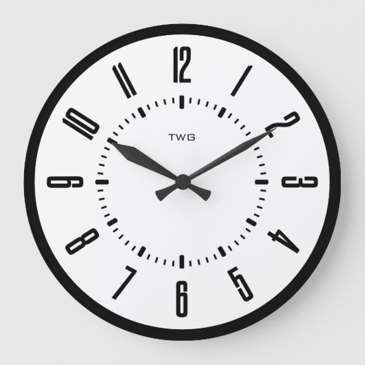 Gepersonaliseerde moderne minimalist grote klok (Voorkant)