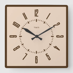 Gepersonaliseerde moderne minimalist vierkante klok