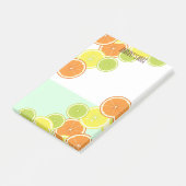 Gepersonaliseerde moderne mint-groene citrusvrucht post-it® notes (Schuin)