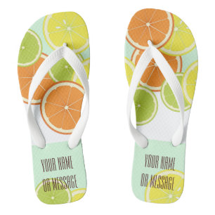 Gepersonaliseerde moderne mint-groene citrusvrucht teenslippers