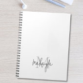 Gepersonaliseerde moderne monogram naam notitieboek