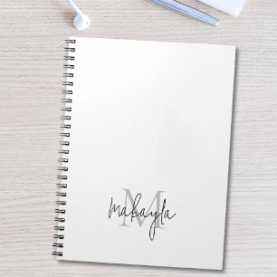 Gepersonaliseerde moderne monogram naam notitieboek