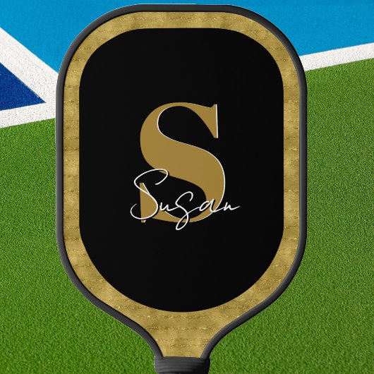 Gepersonaliseerde moderne monogram scriptnaam pickleball paddle